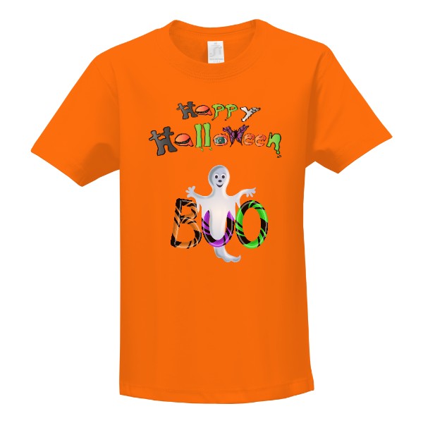 Tričko s potiskem BOO Happy Halloween