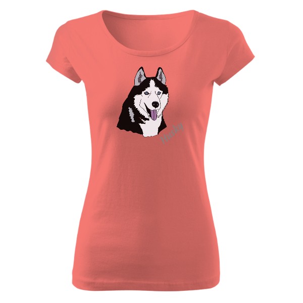 Tričko s potiskem Dámské krátké triko - Husky