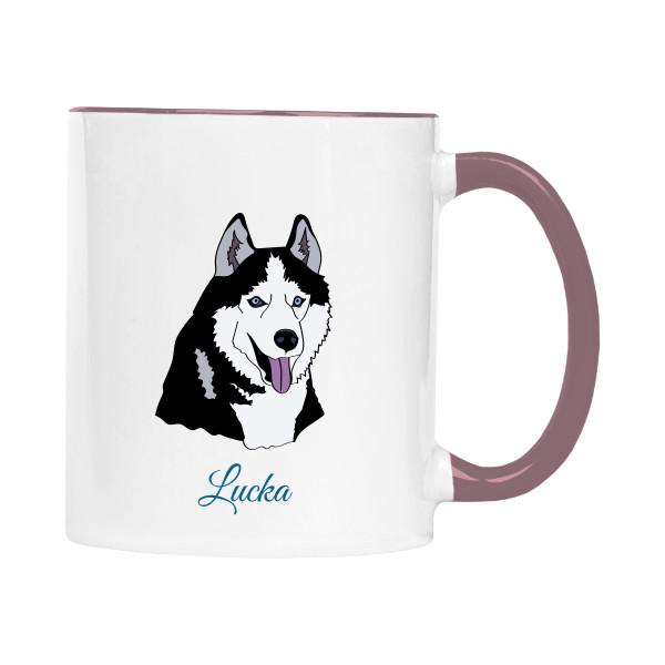 Hrnek malý barevný s potiskem Hrnek - Husky se jménem