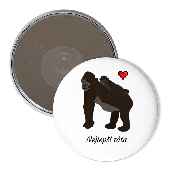Magnet  s potiskem Magnetka Nejlepší táta a srdce