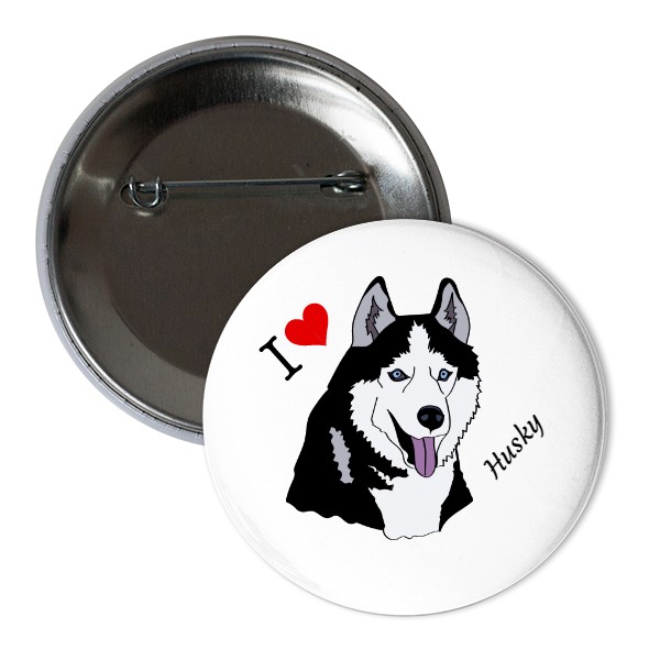 Odznáček I love Husky