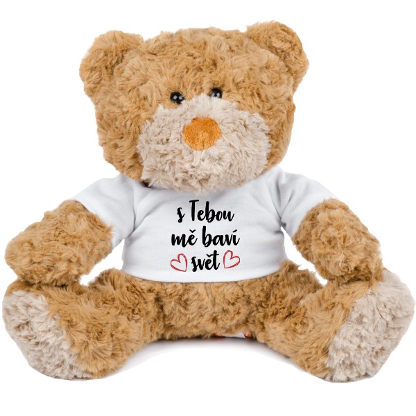 Medvídek Teddy s potiskem S tebou mě baví svět